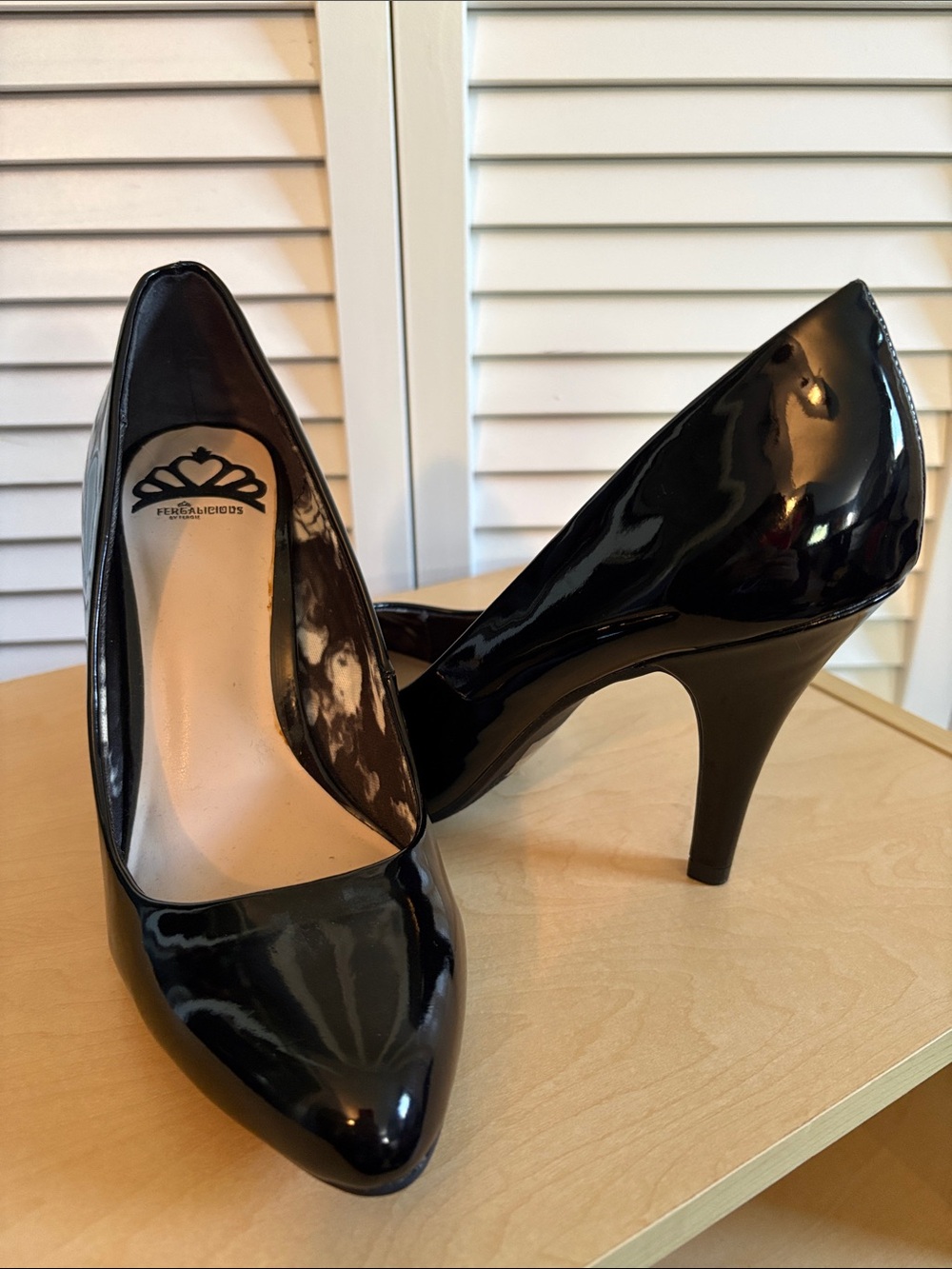 Fergalicious Black Patent Pointed Toe Pumps
